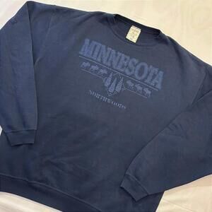 🌲 Vintage 90s Minnesota Northwoods Sweatshirt XXL Tonal Puff Print Gorpcore